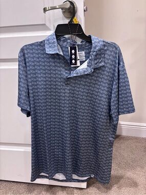 Sperry Blue Micro-Pattern Polo Shirt